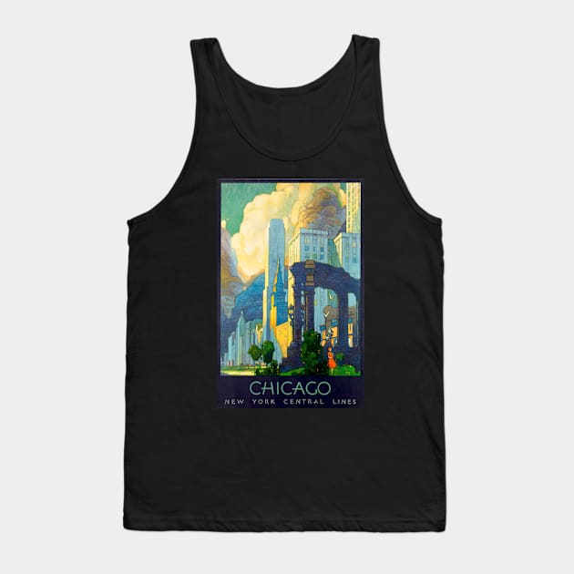 New York Central Lines - Chicago 1929 -  Vintage Travel Tank Top by Culturio